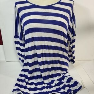 Vero Moda Blue and White Stripped 3/4 Sleeve Long Blouse or Dress